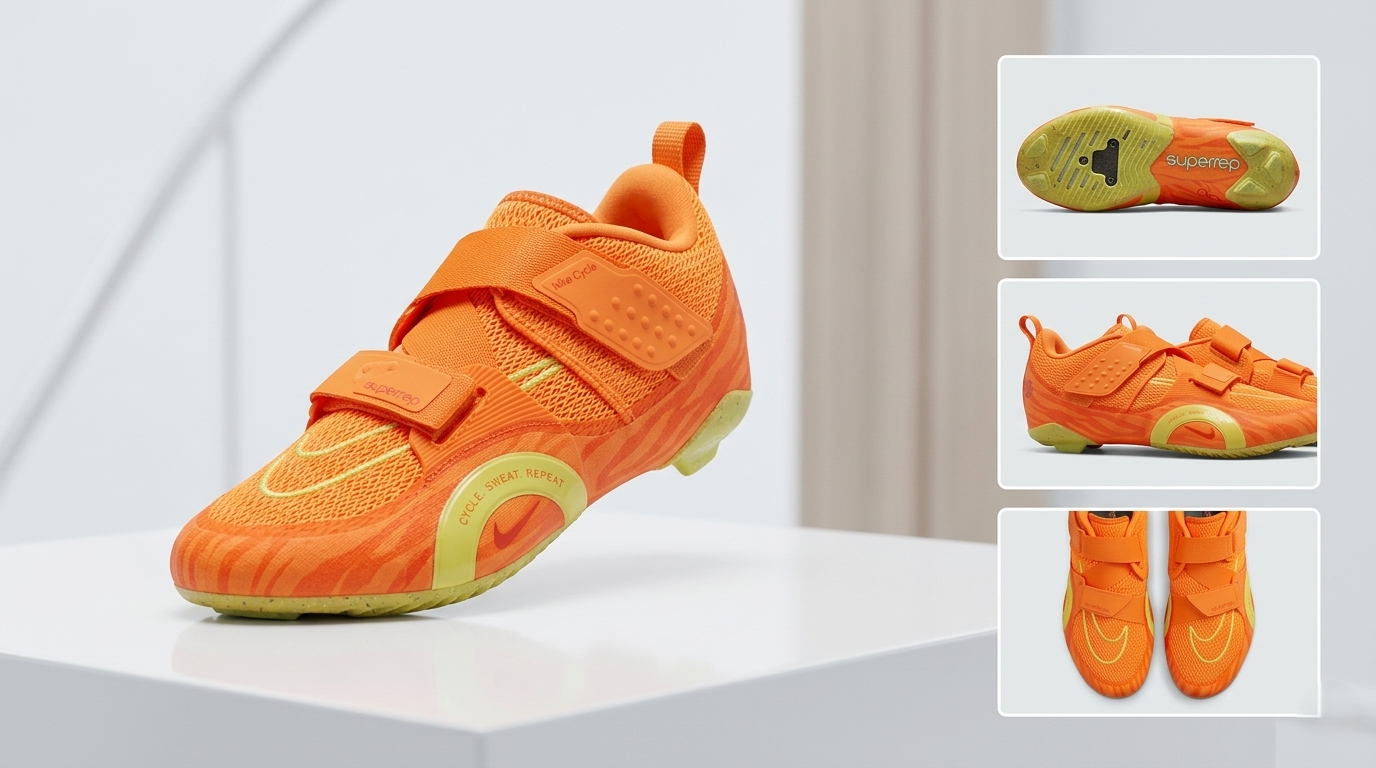 Nike SuperRep Cycle 2 NN Indoor Cycling Shoe Orange – Mix View @RunInRain