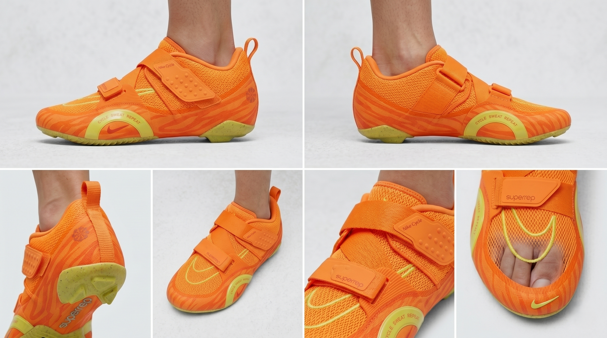 Nike SuperRep Cycle 2 NN Indoor Cycling Shoe Orange  on a light gray background – free style @RunInRain