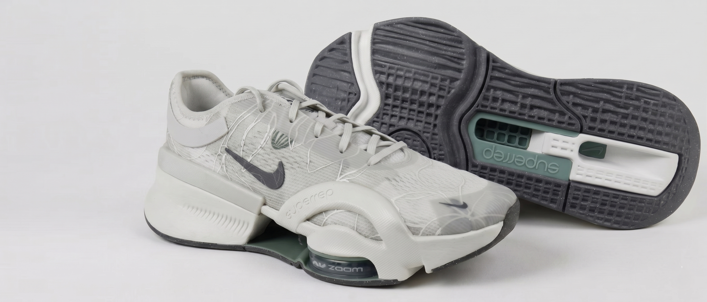 White Nike Zoom SuperRep 2 with a visible brand logo on a light gray background