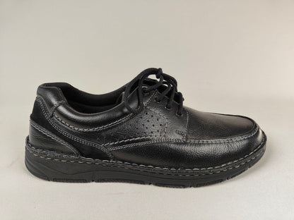 Black Orchard Anatomical Leather Loafers shoe on a light gray background