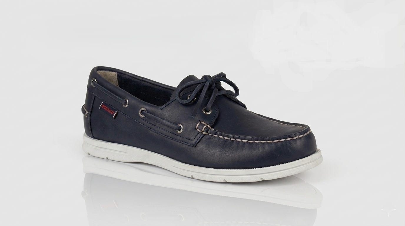Sebago Docksides Portland women's tan leather nautical loafers - 3q view  @RunInRain 
