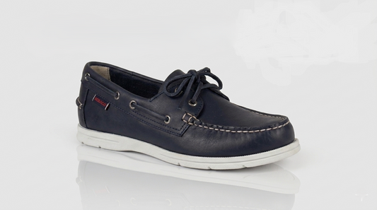 Sebago Docksides Portland women's tan leather nautical loafers - 3q view  @RunInRain 
