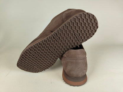 Sebago Jude NBK Dark Brown shoes with textured sole on a light gray background